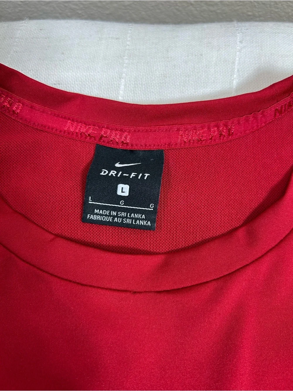Nike Pro Dri-FIT Women's Red Black Intertwist Muscle Activewear Tank Top L
